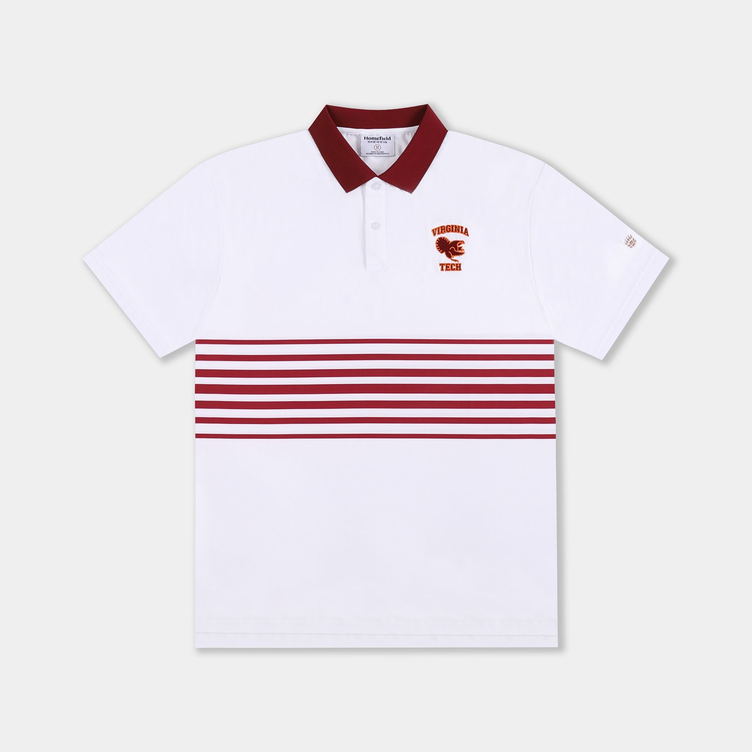 Homefield Men's Virginia Tech Vault Mascot Striped Chest Golf Polo Shirt