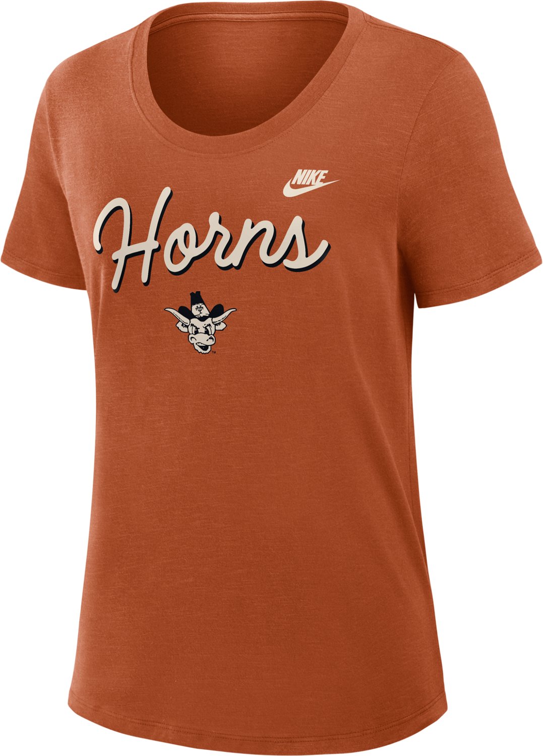 Nike Women's University of Texas Script Vault Logo Legacy Slub Graphic T-shirt