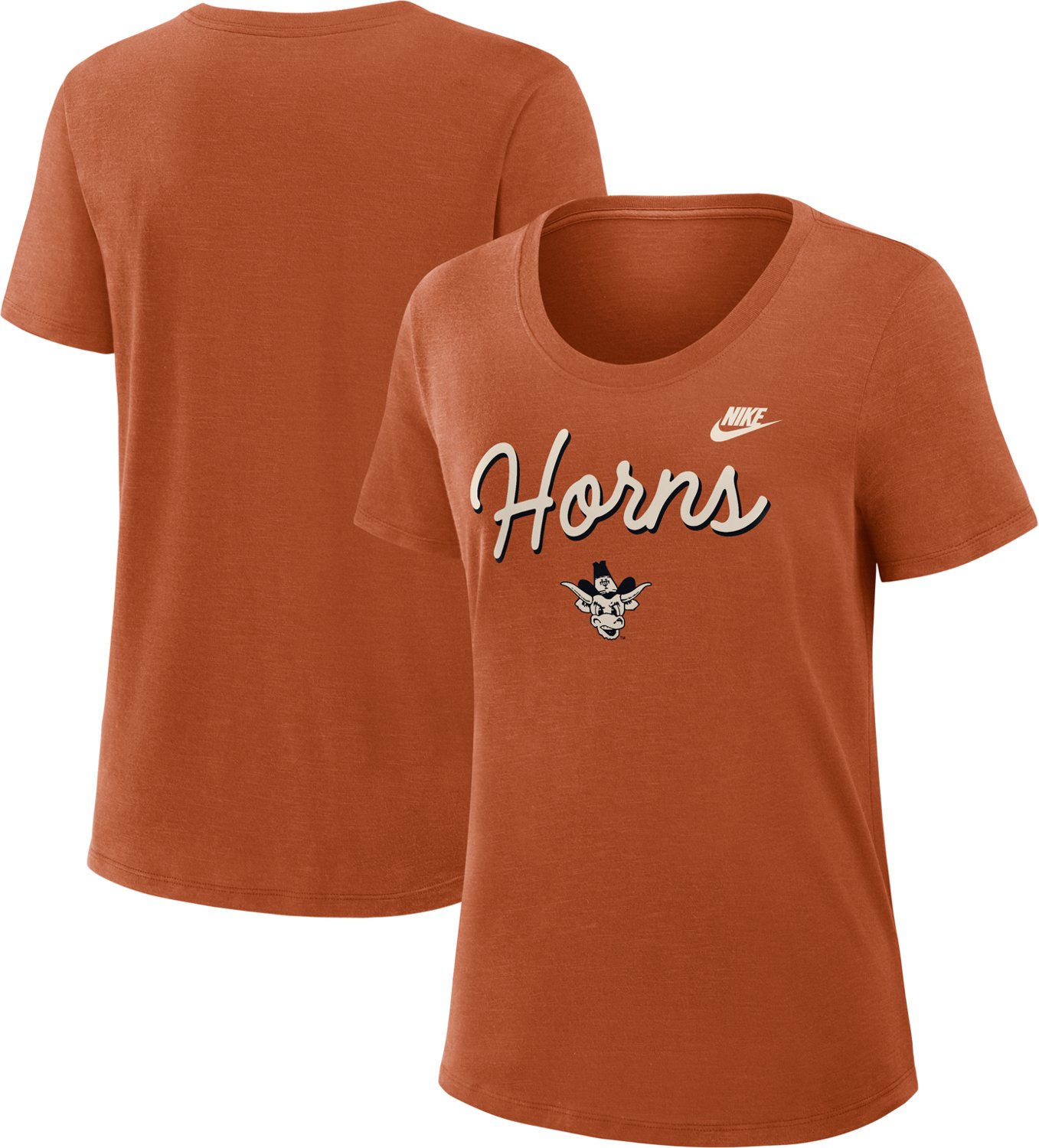 Nike Women's University of Texas Script Vault Logo Legacy Slub Graphic T-shirt - view number 3