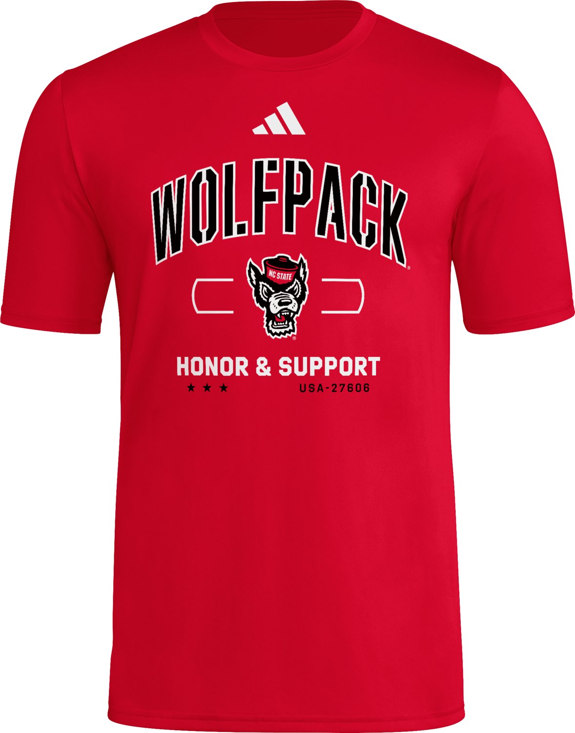 adidas Men's North Carolina State University Team Arch Pill Strategy Graphic T-shirt