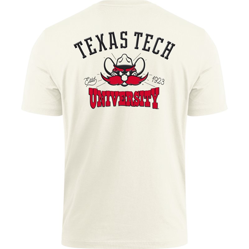adidas Men's Texas Tech Red Raiders Cream Vintage Vault T-Shirt, Small, White