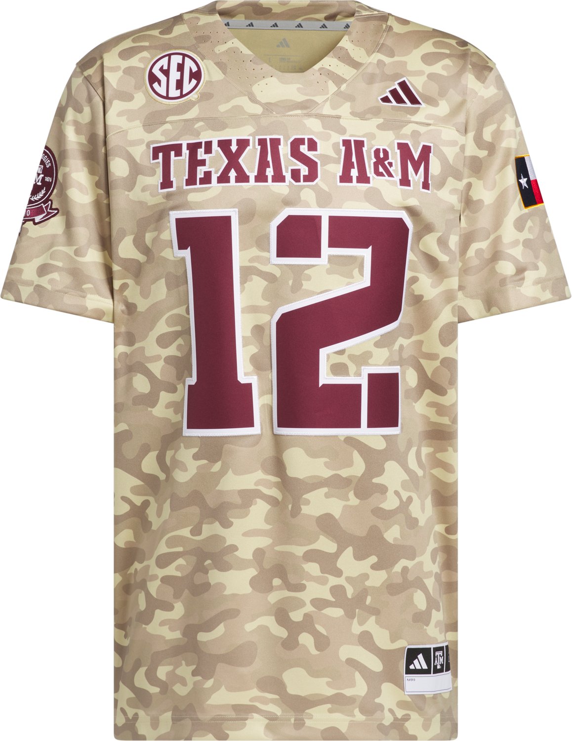 adidas Men’s Texas A&M University Salute To Service Strategy Football Jersey - view number 4