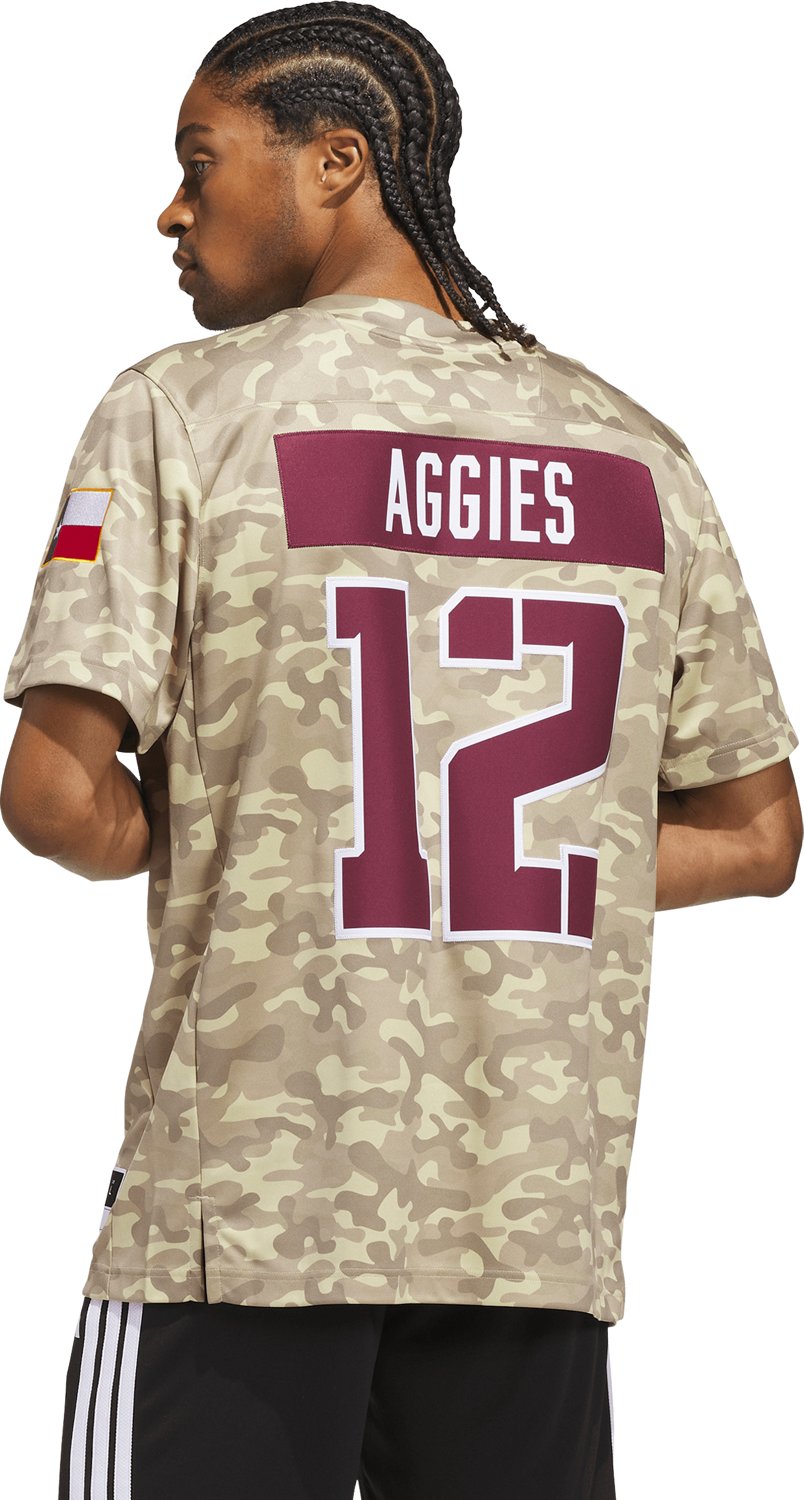 adidas Men’s Texas A&M University Salute To Service Strategy Football Jersey - view number 2