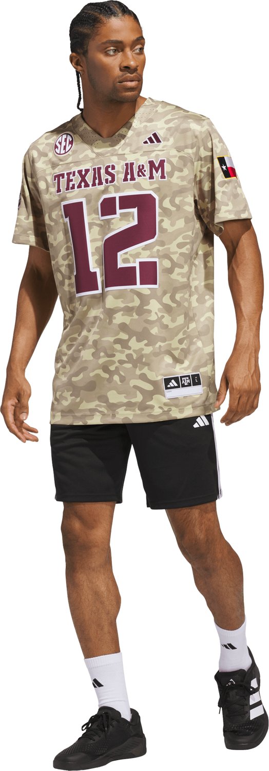 adidas Men’s Texas A&M University Salute To Service Strategy Football Jersey - view number 3