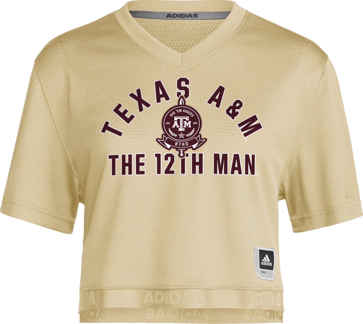 adidas Women's Texas A&M University Salute to Service Strategy Cropped Football Jersey