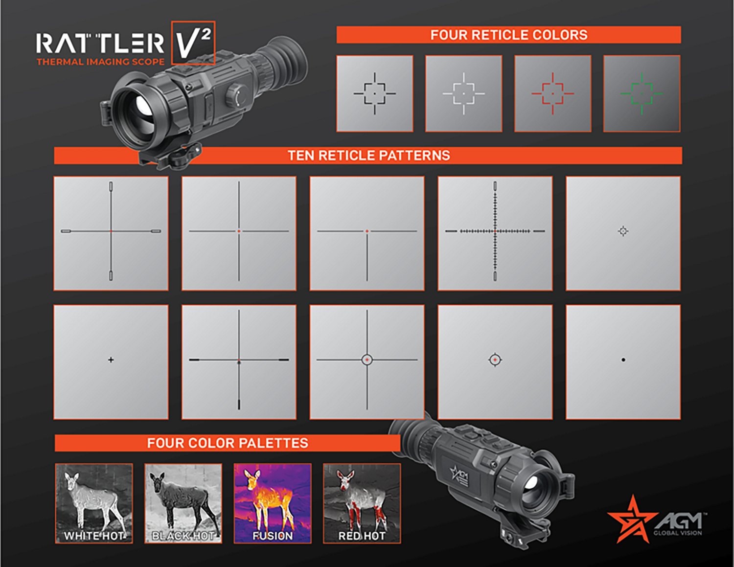 AGM Global Vision Rattler V2 3.5-28 x 25mm Thermal Riflescope - view number 7