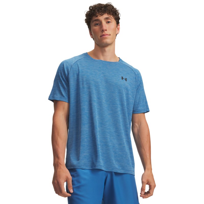 Under Armour Men's Ua Tech Textured Performance T-Shirt - Aegean Blue/Black