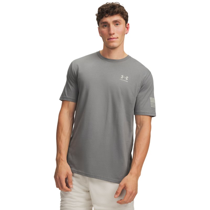 Under Armour Men's Freedom Flag Graphic T-Shirt, 4XL, Clay Green/Titan Gray