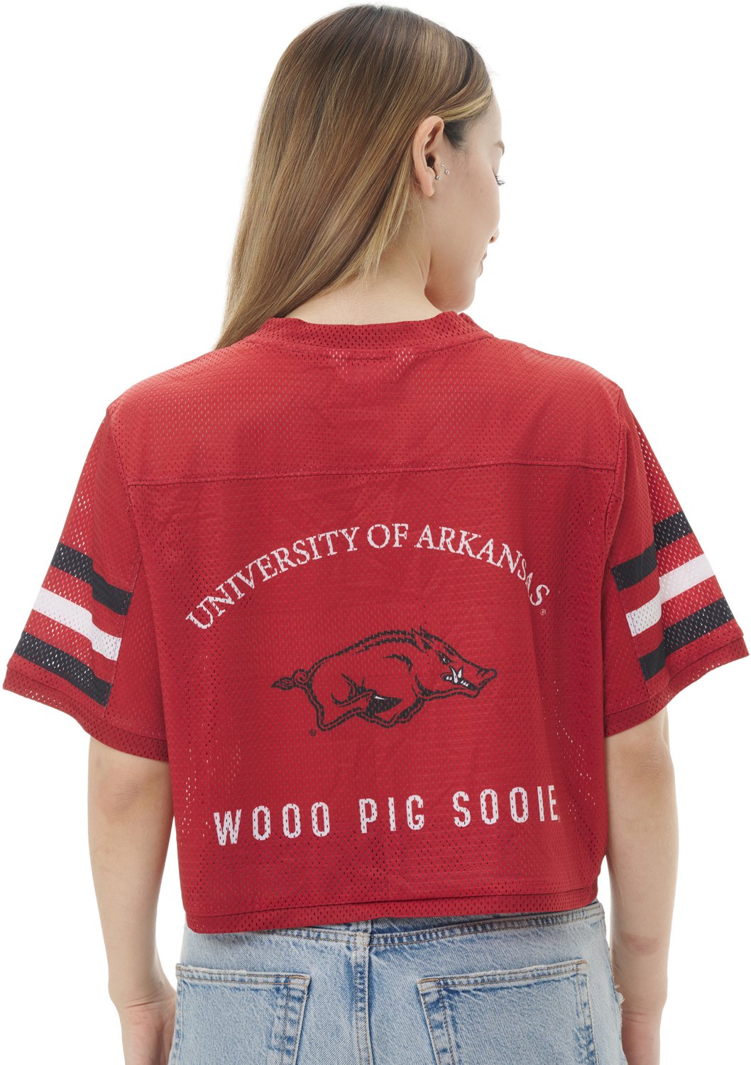 ZooZatz Women's University of Arkansas Field Goal Crop Jersey - view number 2