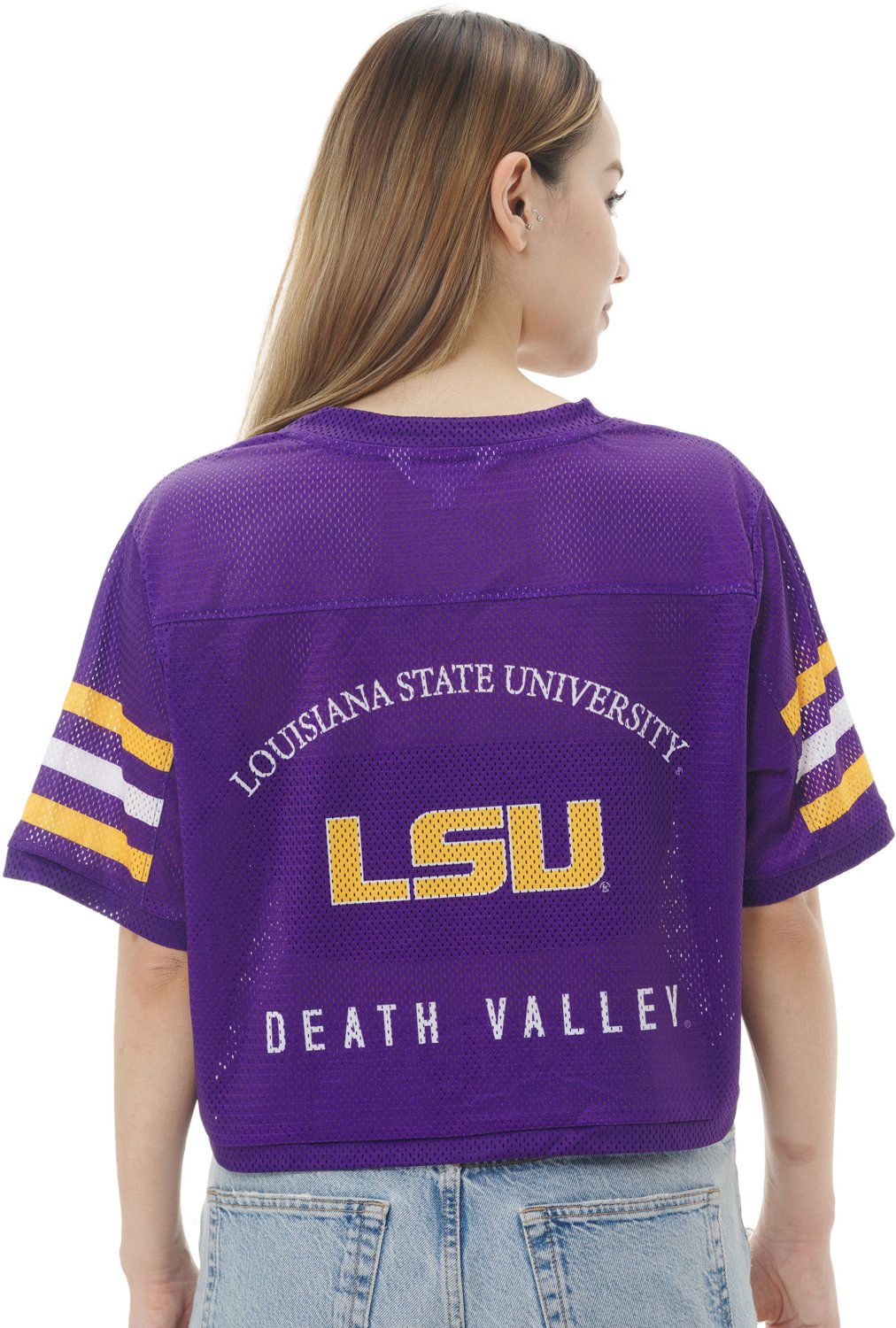 ZooZatz Women's Louisiana State University Field Goal Crop Jersey
