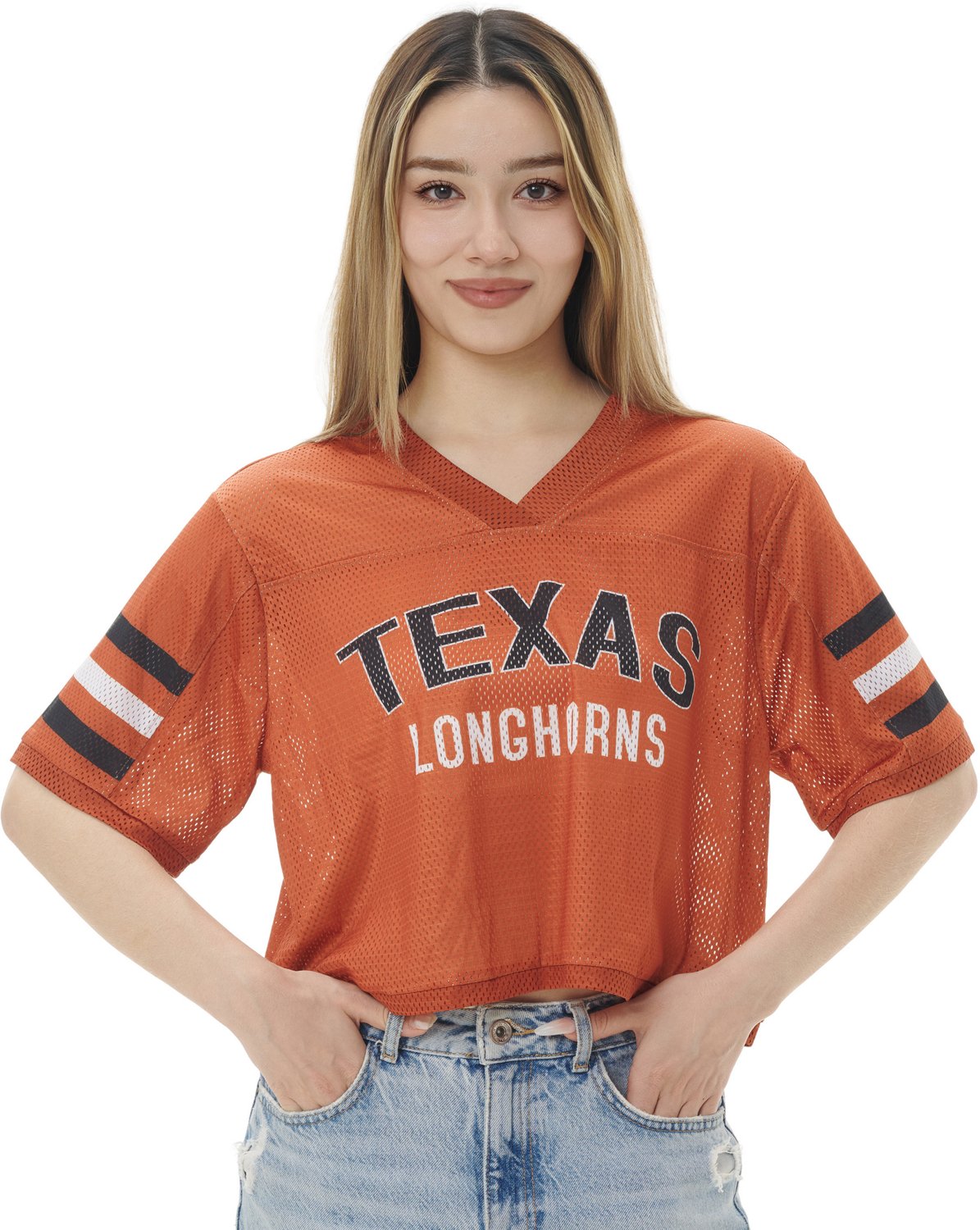 ZooZatz Women's University of Texas Field Goal Crop Jersey