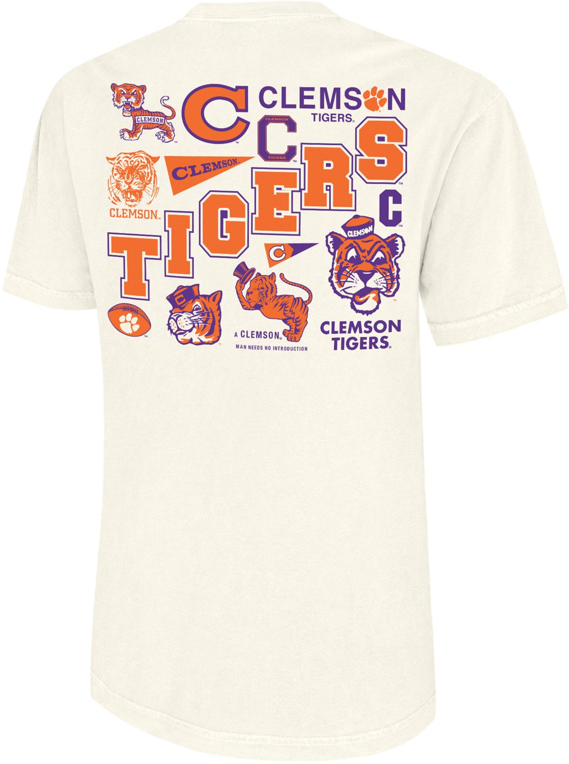 WILDCAT RETRO Men's Clemson University Diagonal Tigers Comfort Colors T-shirt