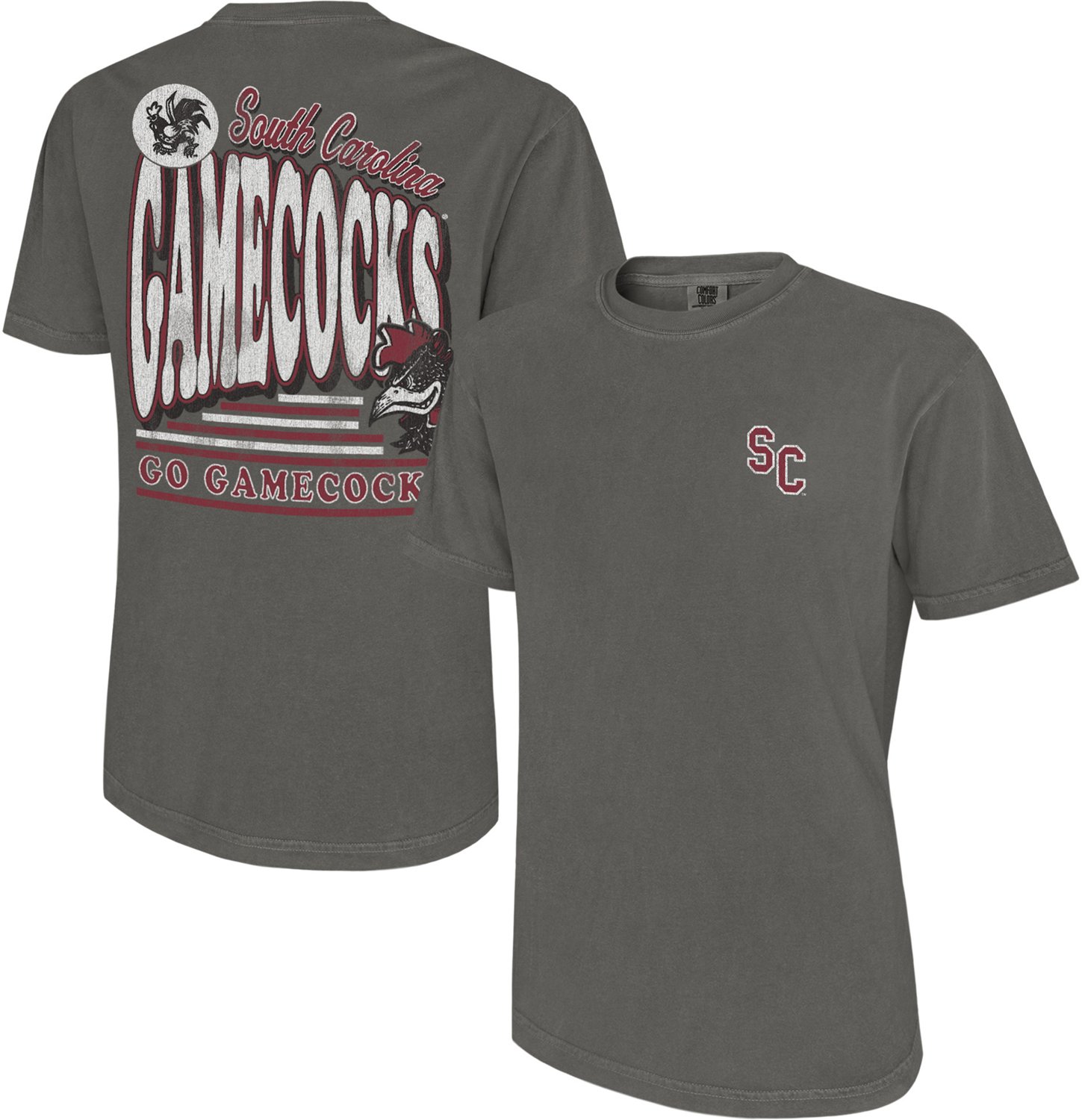 WILDCAT RETRO Men's University of South Carolina Go Gamecocks Bubble Letters Comfort Colors T-shirt - view number 3