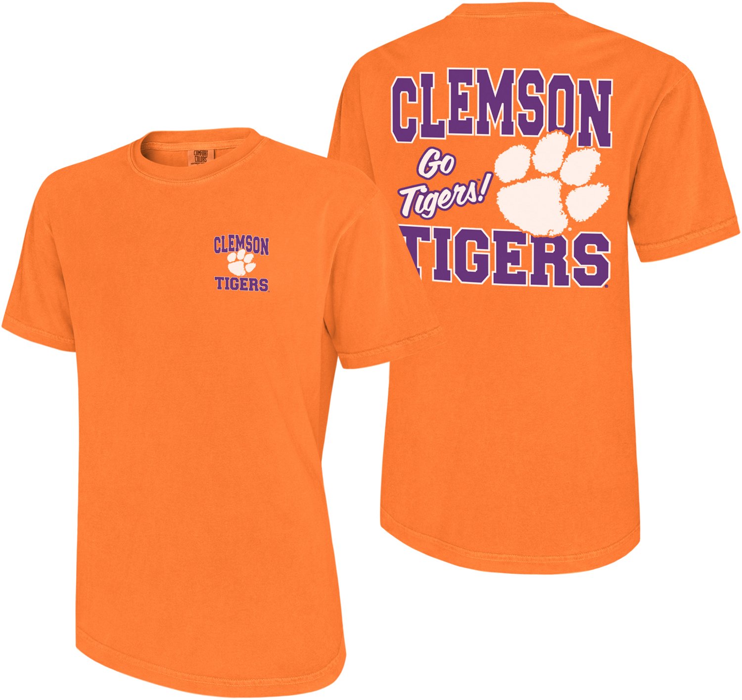WILDCAT RETRO Men's Clemson University Mantra Paw Comfort Colors T-shirt - view number 3