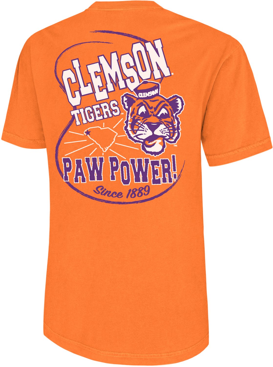 WILDCAT RETRO Men's Clemson University Mascot Loop Comfort Colors T-shirt
