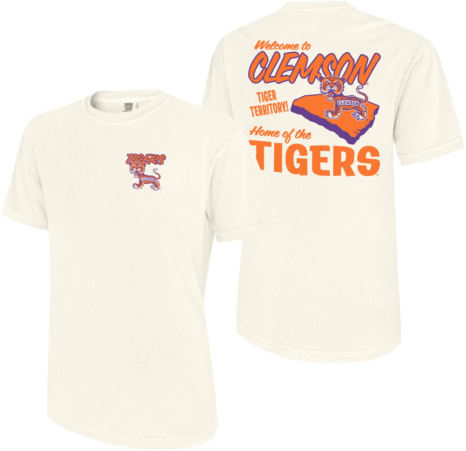 WILDCAT RETRO Men's Clemson University Welcome to Clemson Comfort Colors T-shirt - view number 3