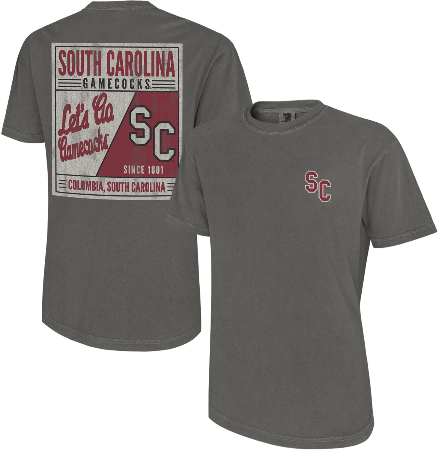 Comfort Colors Men's University of South Carolina Let's Go Gamecocks Stamp Short Sleeve T-Shirt - view number 3