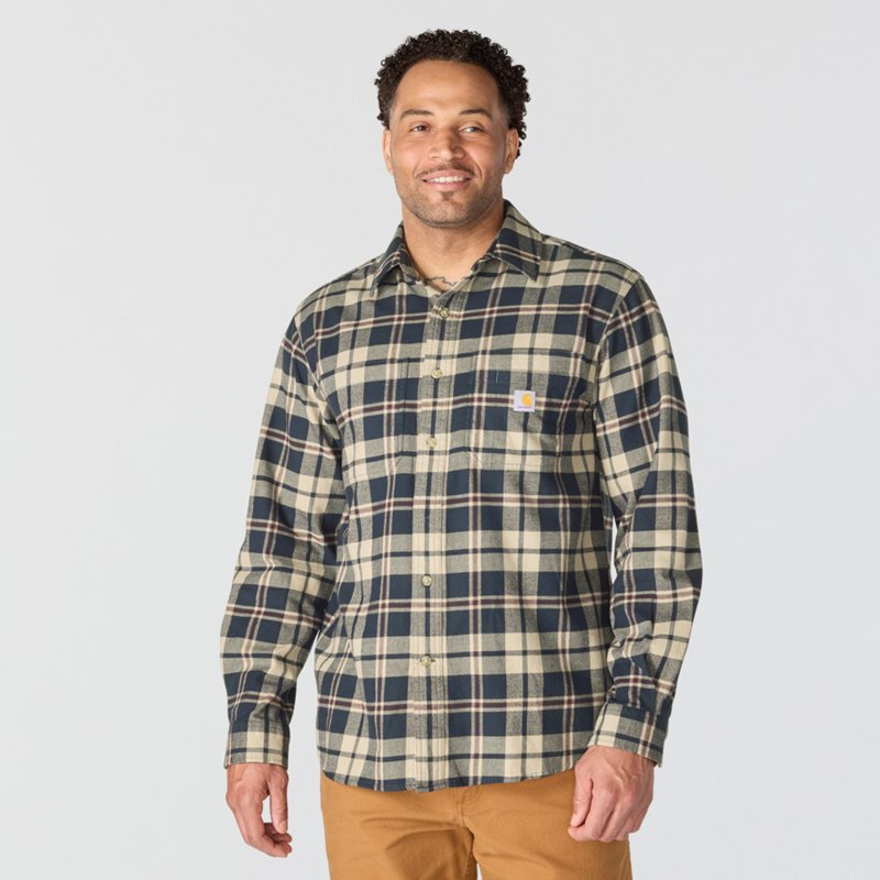 Carhartt Men's Rugged Flexâ¢ Relaxed Fit Midweight Flannel Long-Sleeve Plaid Shirt