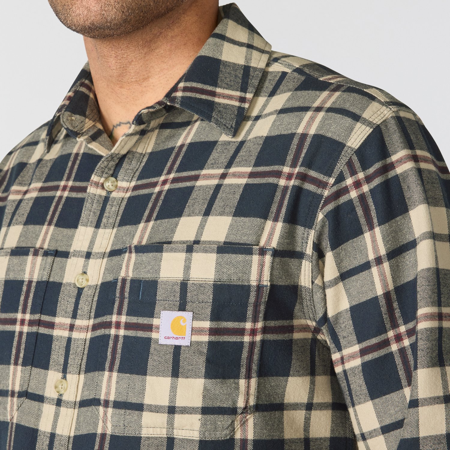 Carhartt Men's Rugged Flex™ Relaxed Fit Midweight Flannel Long-Sleeve Plaid Shirt - view number 3