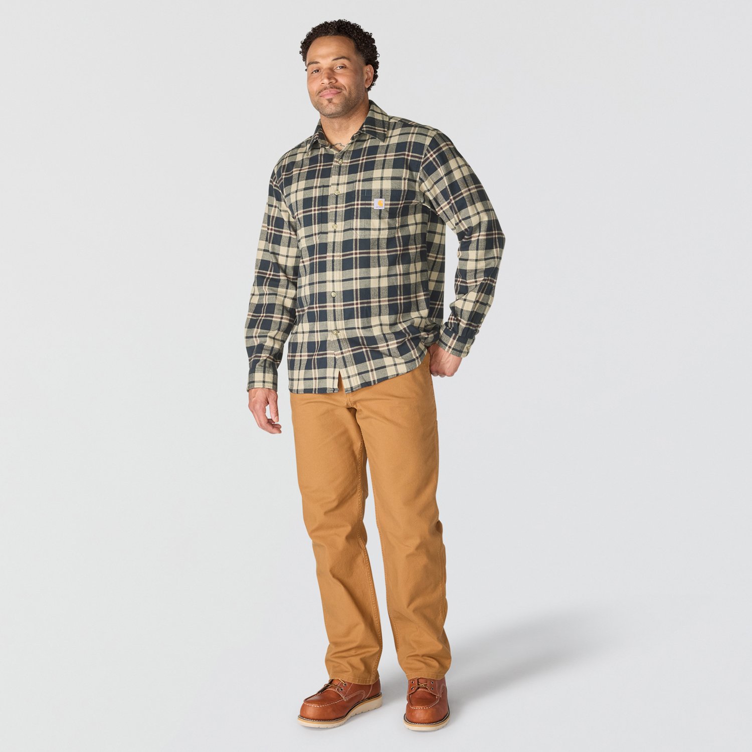 Carhartt Men's Rugged Flex™ Relaxed Fit Midweight Flannel Long-Sleeve Plaid Shirt - view number 5