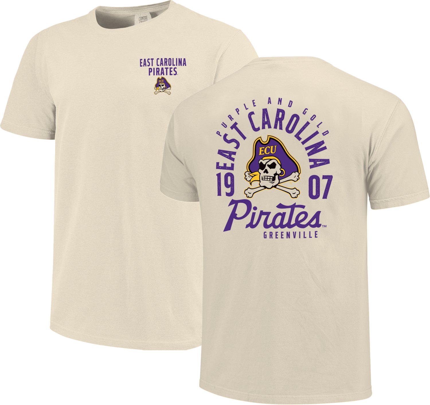 Image One Men's East Carolina University Mascot Overlay Graphic T-shirt