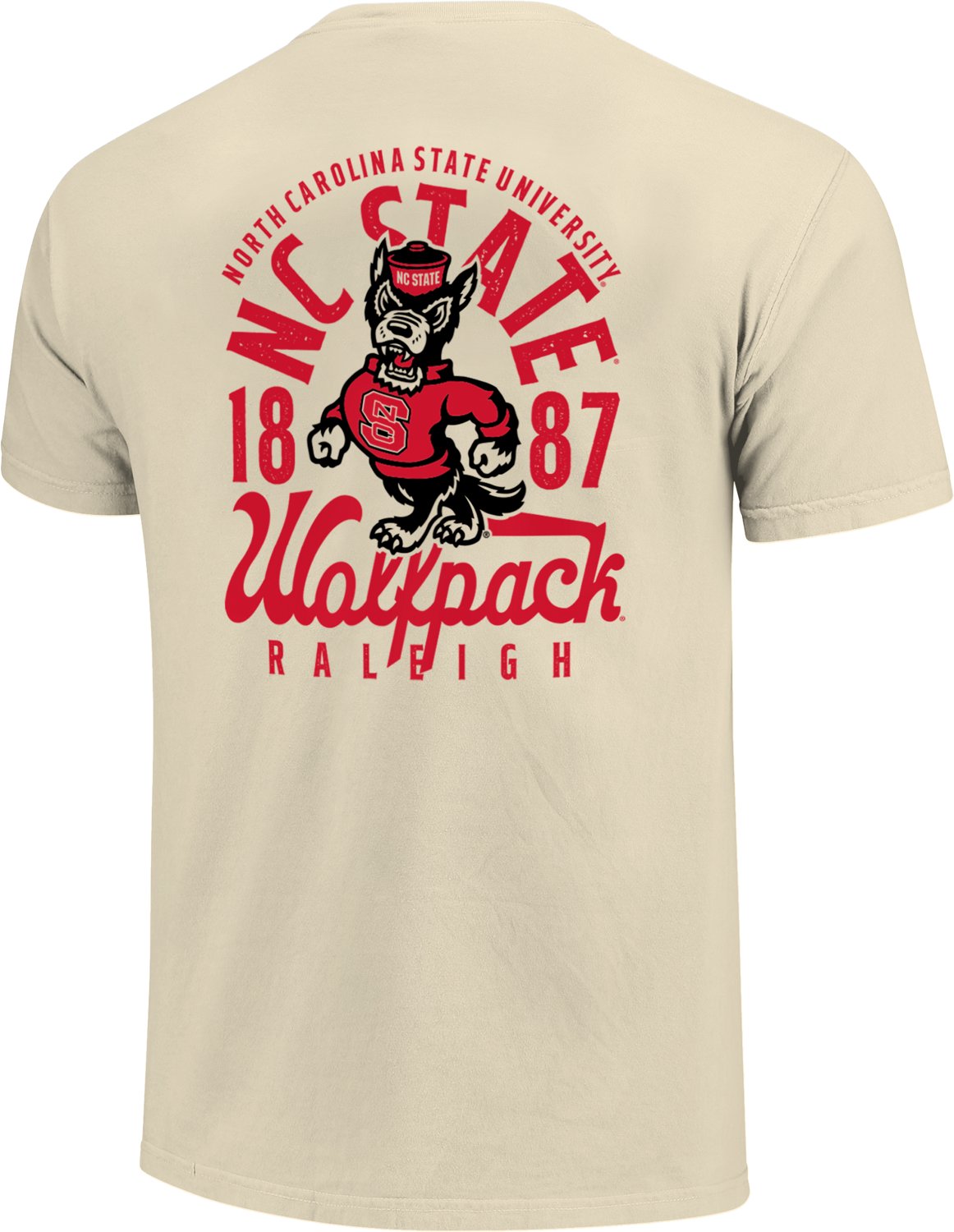 Image One Men's North Carolina State University Mascot Overlay Head Graphic T-shirt