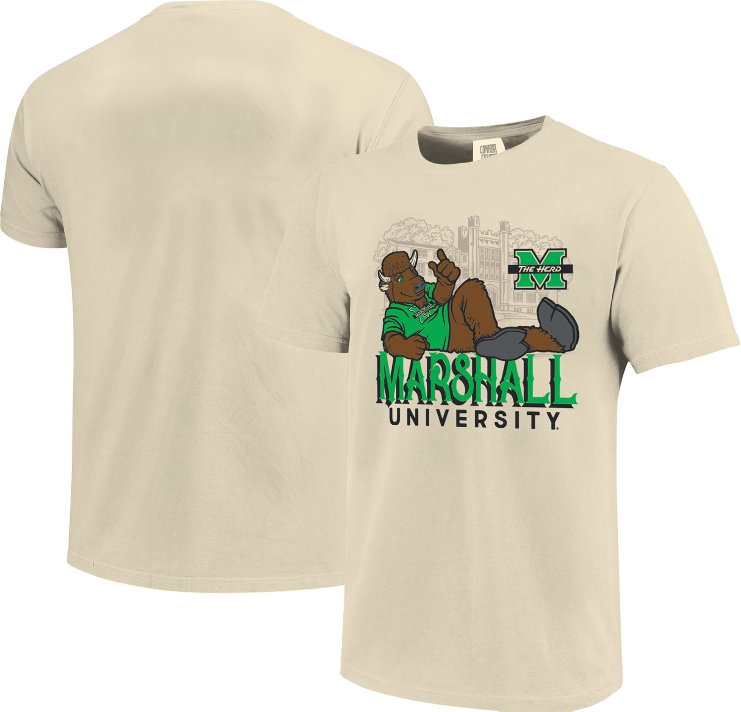 Image One Men's Marshall University Lounging Mascot Campus Graphic T-shirt - view number 3