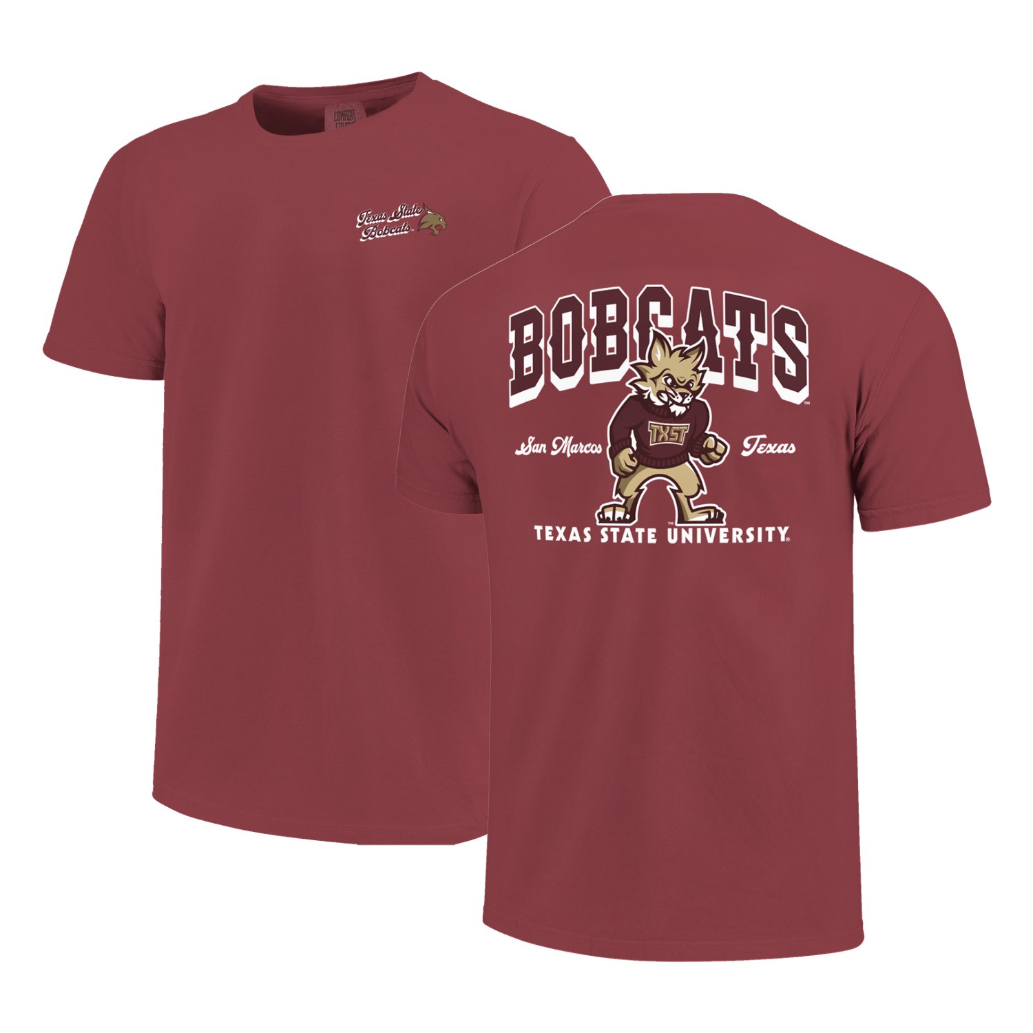 Image One Men's Texas State University Mascot Layout Graphic T-shirt - view number 3
