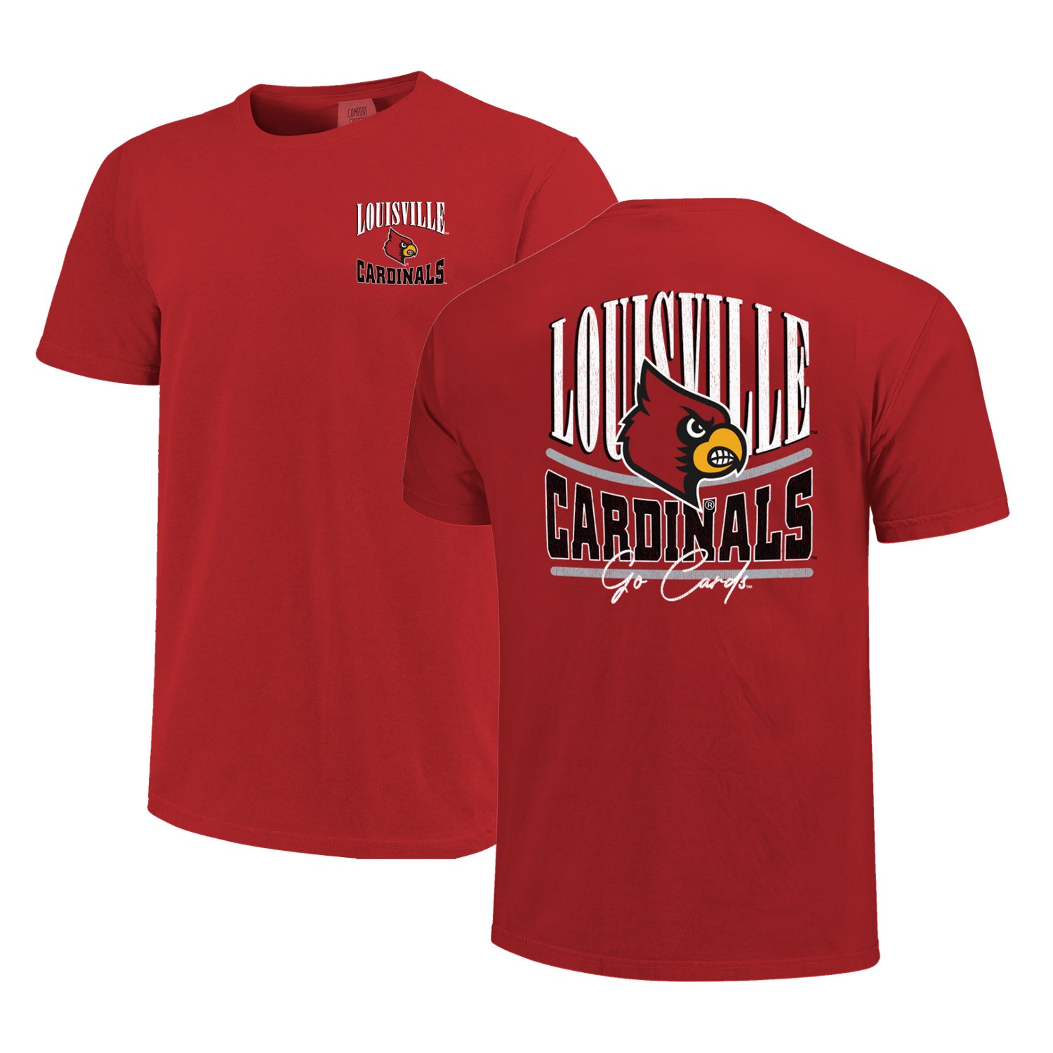 Image One Men's University of Louisville Stretch Type Mascot Graphic T-shirt - view number 3