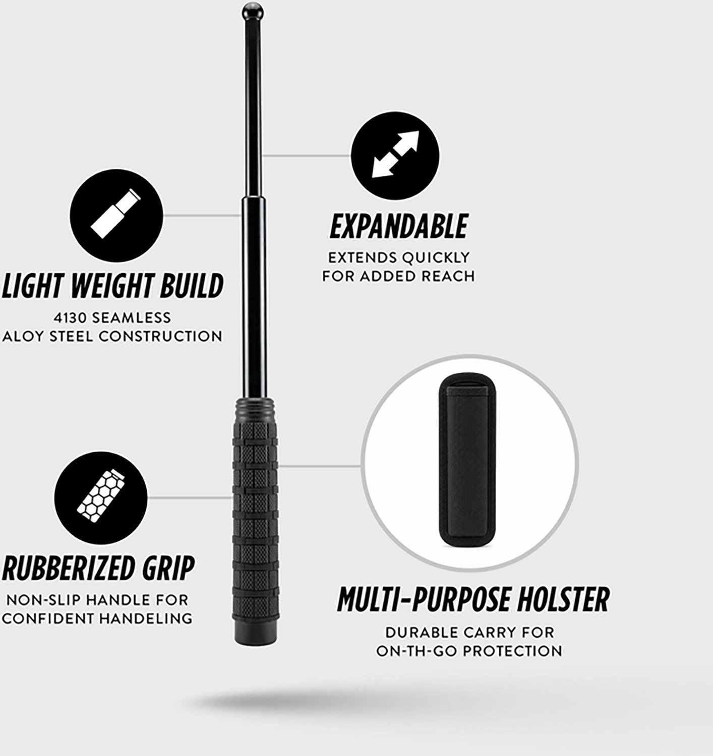 Guard Dog Security Tactical Heavy Duty Steel Baton 16 in.