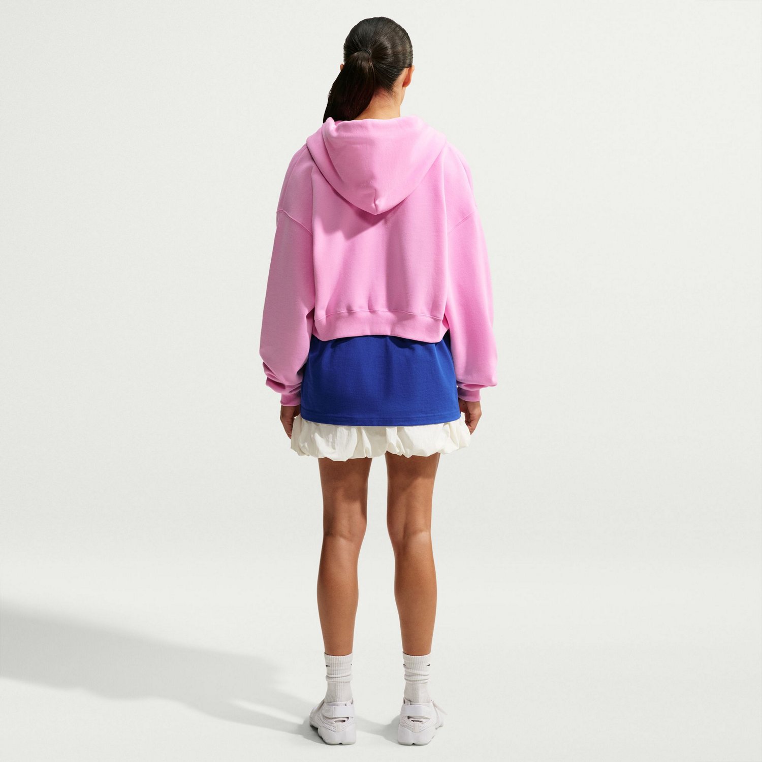 Nike Women's Sportswear Studio Fleece Oversized Cropped Full-Zip Hoodie - view number 2