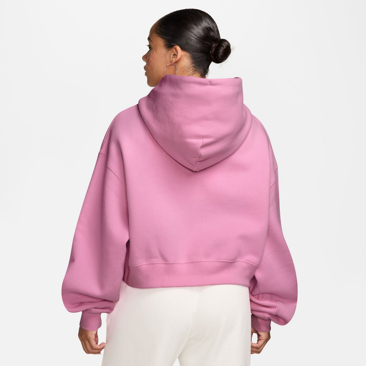 Nike Women's Sportswear Studio Fleece Oversized Cropped Full-Zip Hoodie - view number 4