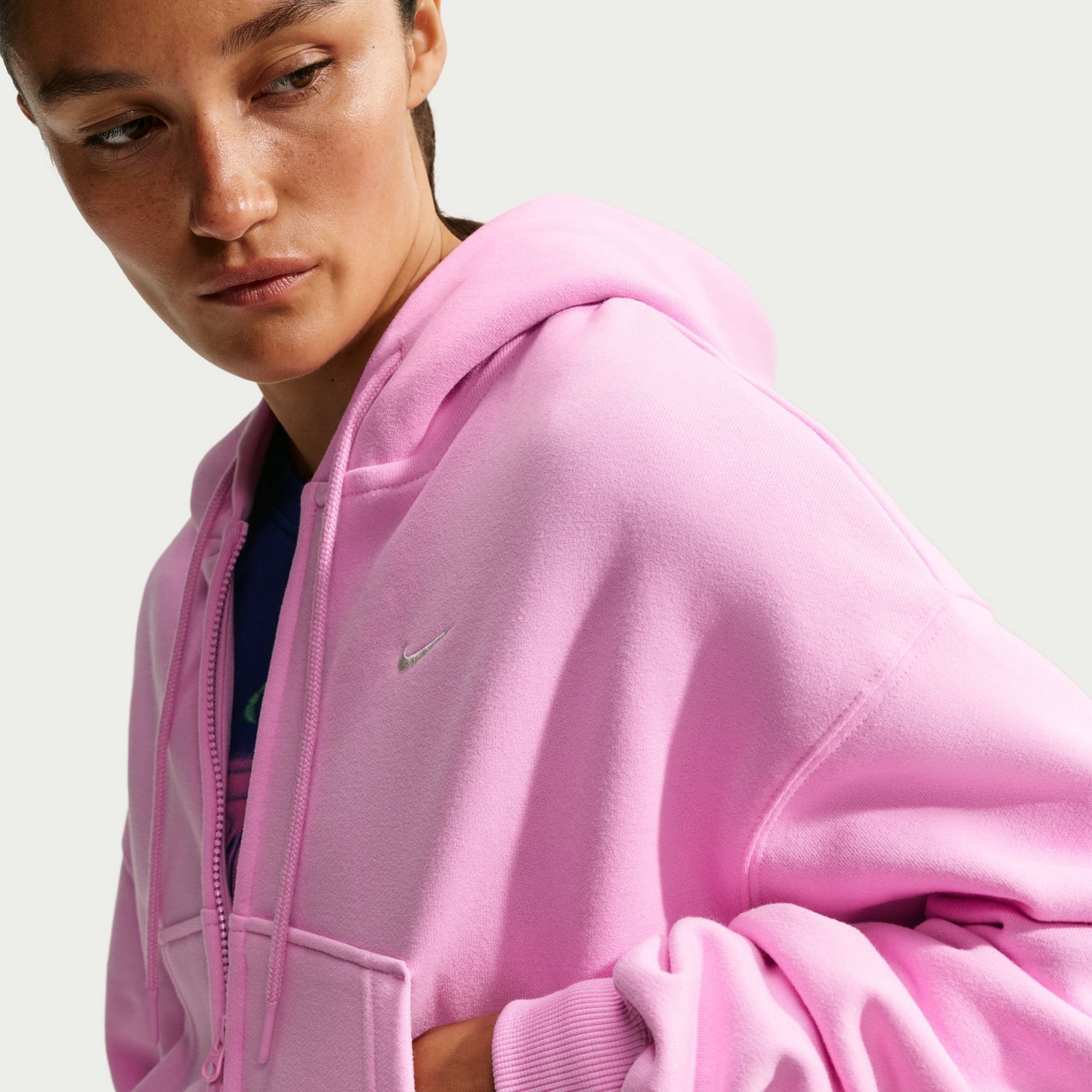 Nike Women's Sportswear Studio Fleece Oversized Cropped Full-Zip Hoodie - view number 5