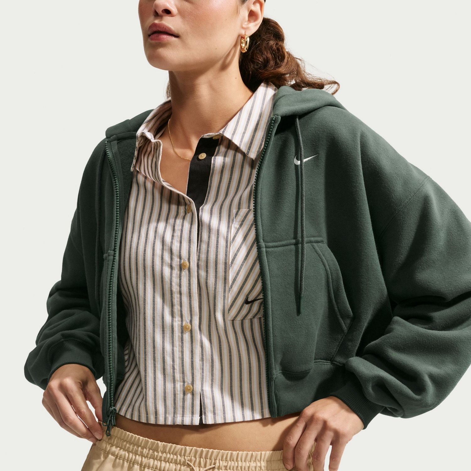Nike Women's Sportswear Phoenix Fleece Oversized Cropped Full-Zip Hoodie - view number 5