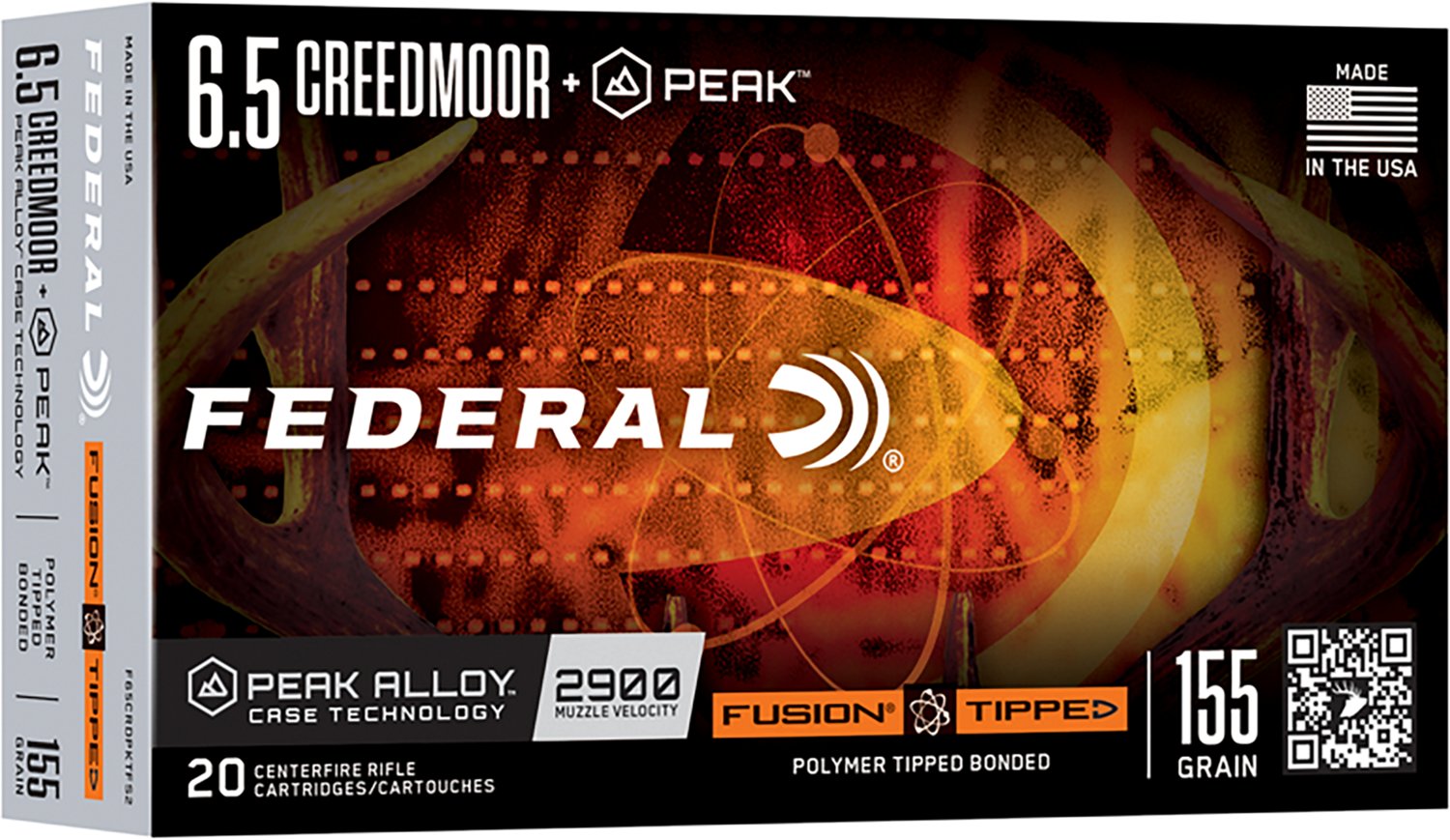 Federal Premium Fusion Tipped 6.5 Creedmoor +Peak 155-Grain Rifle Ammunition