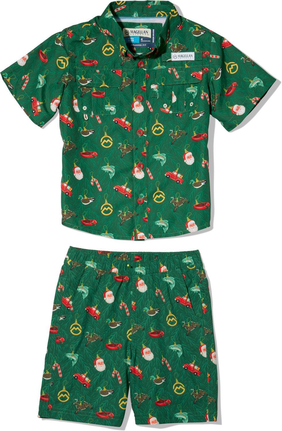 Magellan Outdoors Laguna Madre Holiday Ornaments Shot Sleeve Short Set