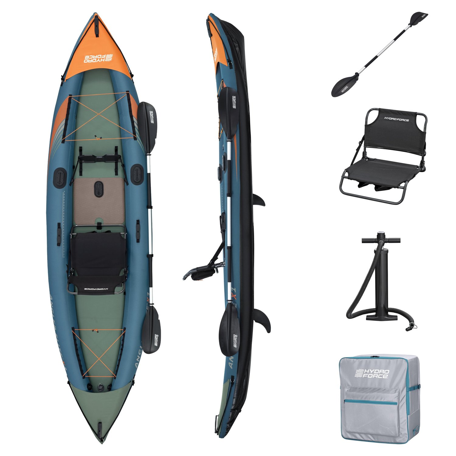 Hydro Force Angler Elite X1 12 ft 6 in Fishing Kayak Set