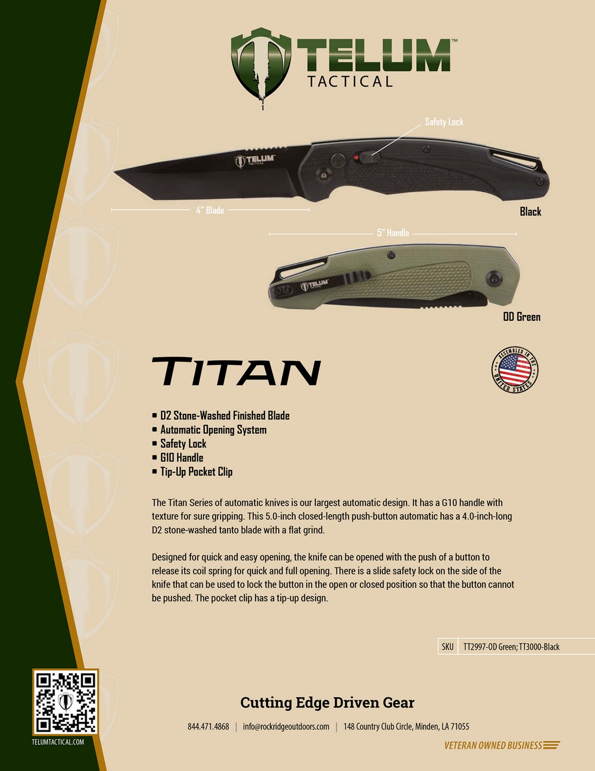 Telum Tactical Titan Folding Knife