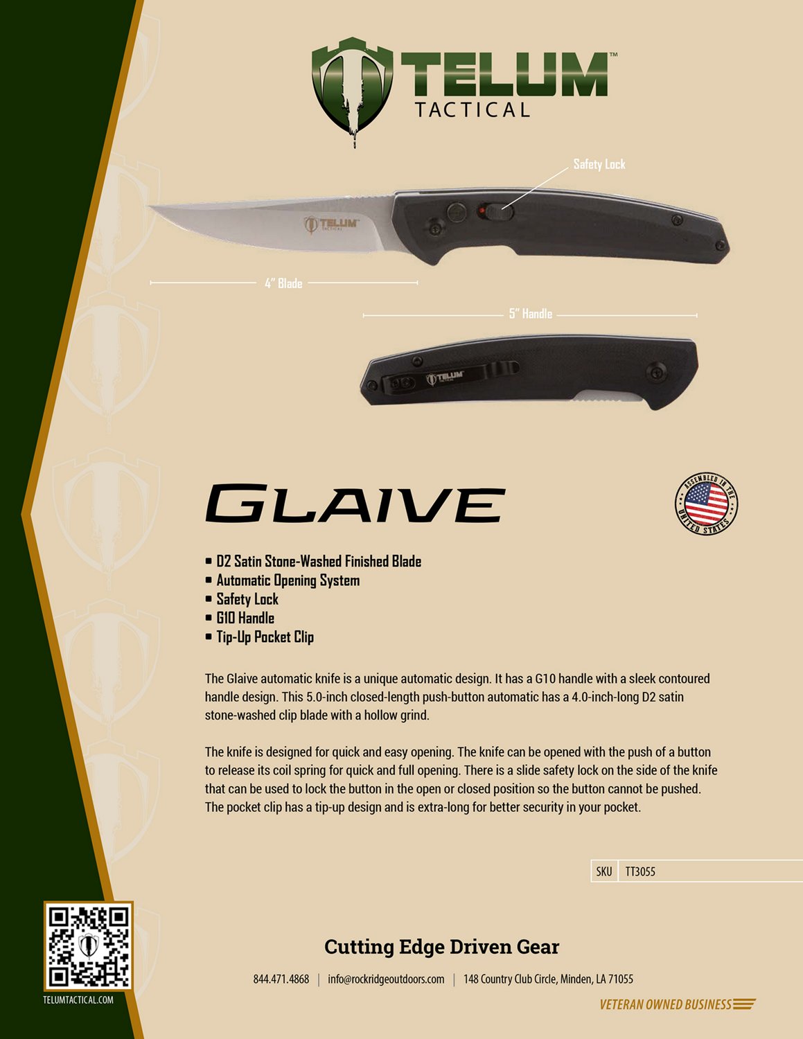 Telum Tactical Glaive Folding Knife