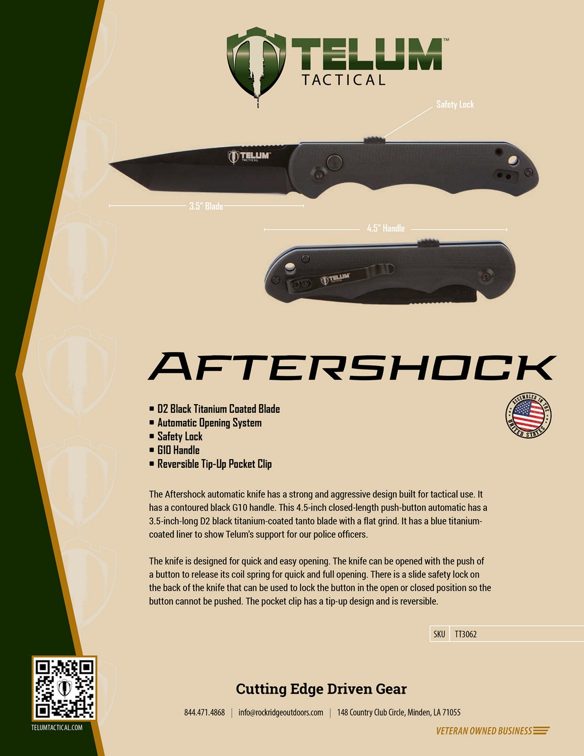 Telum Tactical Aftershock Folding Knife