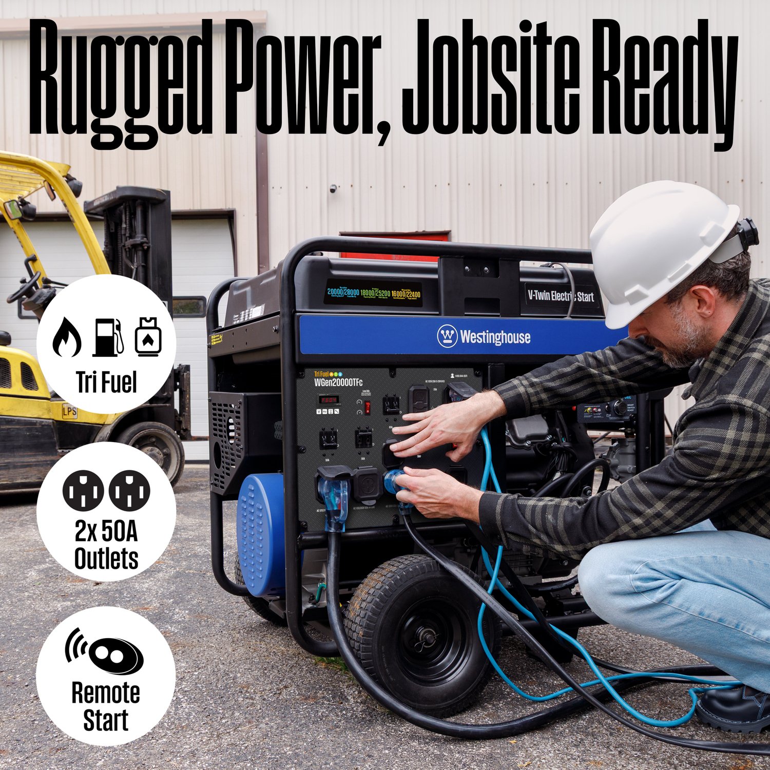 Westinghouse 28000/20000W Tri-Fuel Portable Generator with Remote Electric Start - view number 7