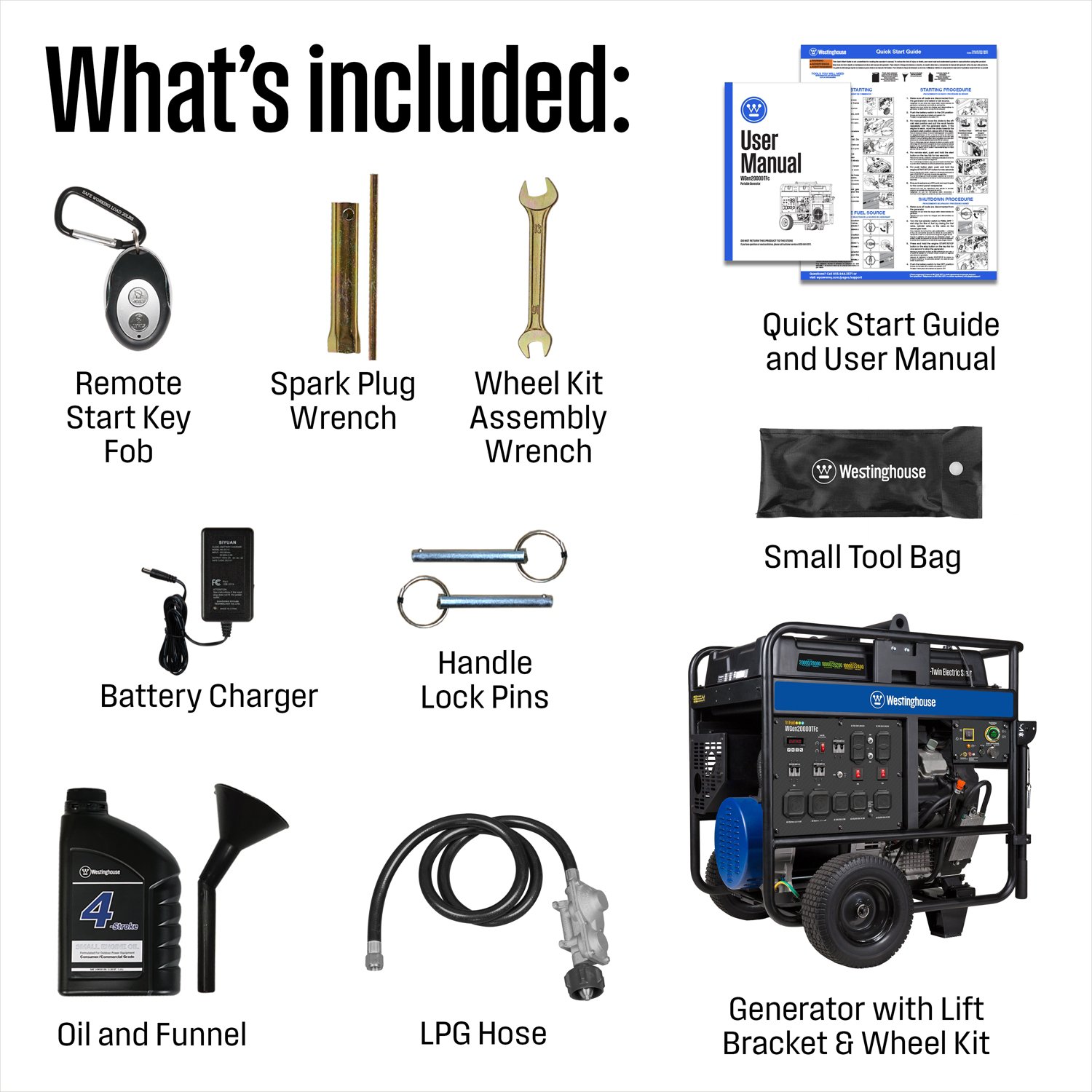 Westinghouse 28000/20000W Tri-Fuel Portable Generator with Remote Electric Start - view number 8