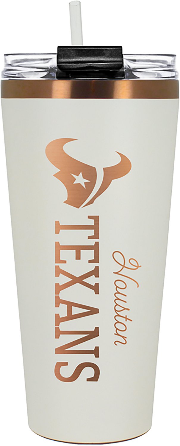 Great American Products Houston Texans 32 oz Creme and Copper Big Slim Tumbler
