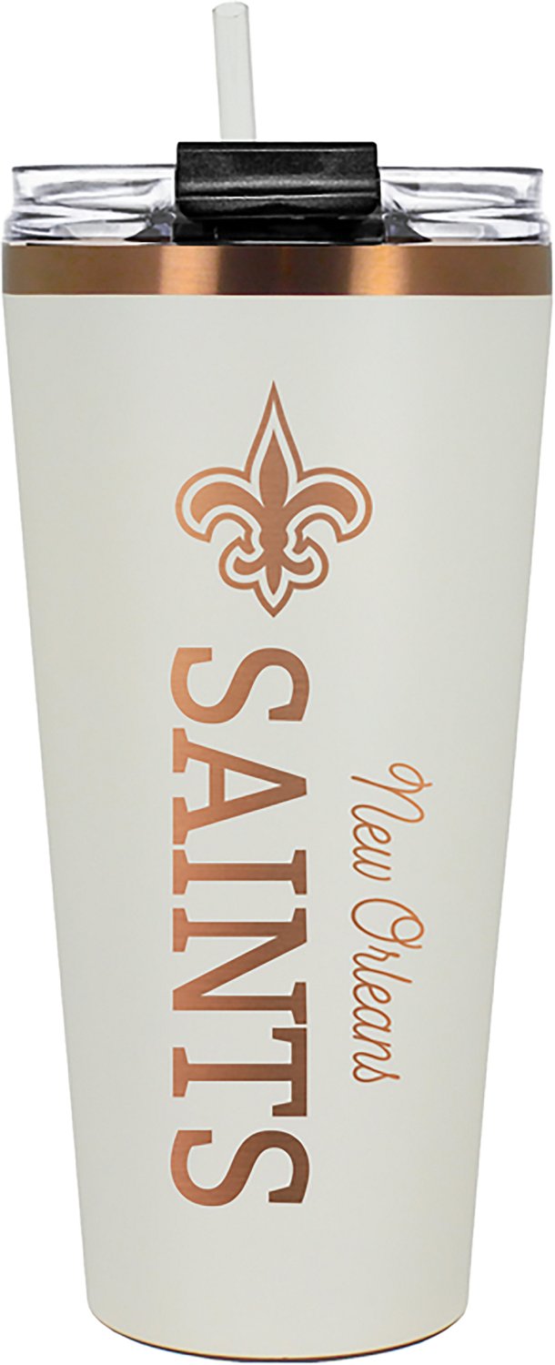 Great American Products New Orleans Saints 32 oz Creme and Copper Big Slim Tumbler