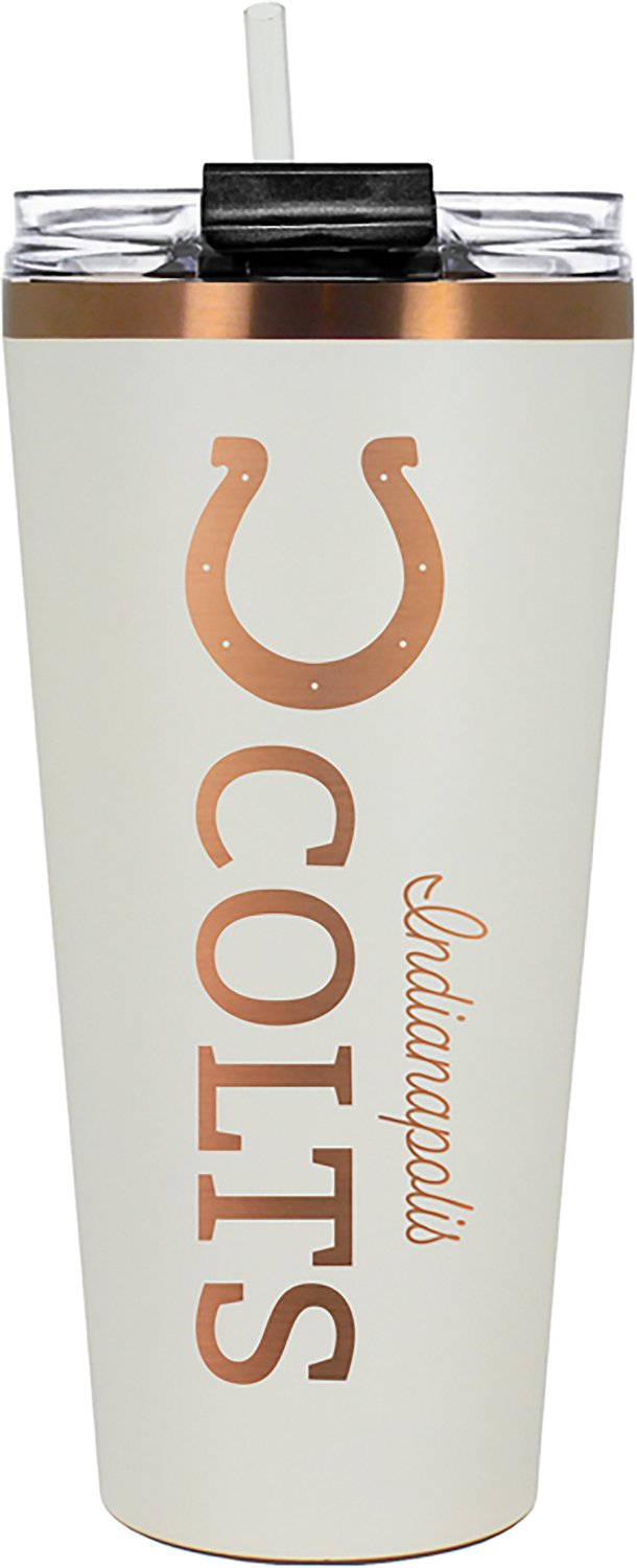 Great American Products Indianapolis Colts 32 oz Creme and Copper Big Slim Tumbler