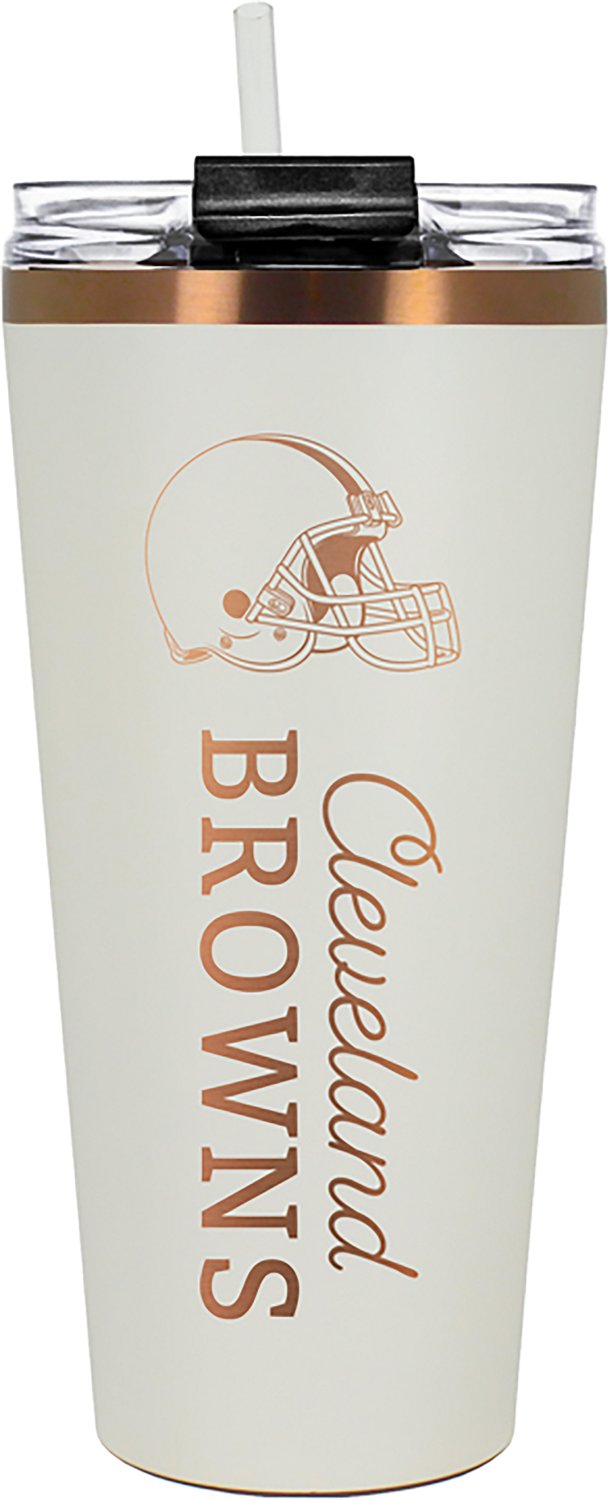 Great American Products Cleveland Browns 32 oz Creme and Copper Big Slim Tumbler