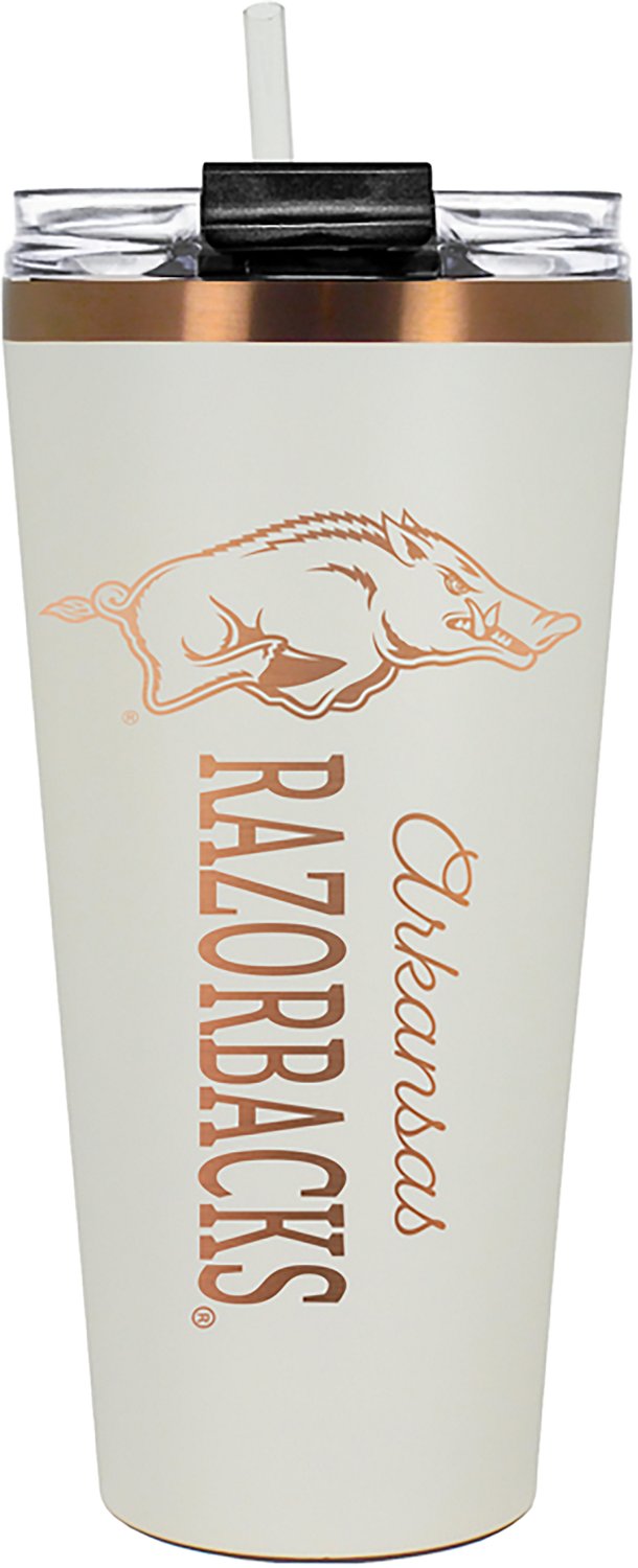 Great American Products University of Arkansas 32 oz Creme and Copper Big Slim Tumbler
