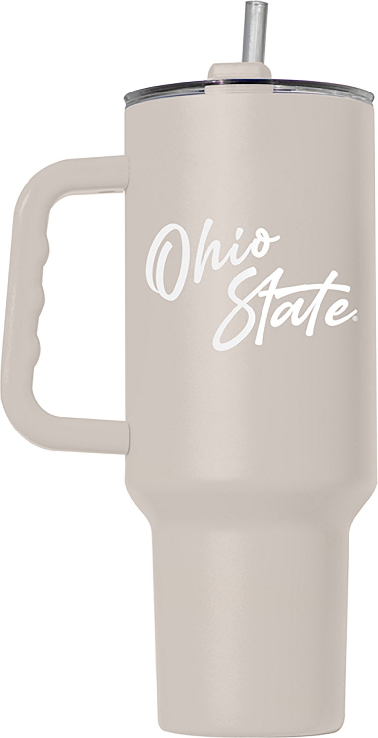 Logo Brands Ohio State 40 oz. Script Powder Coat Travel Tumbler