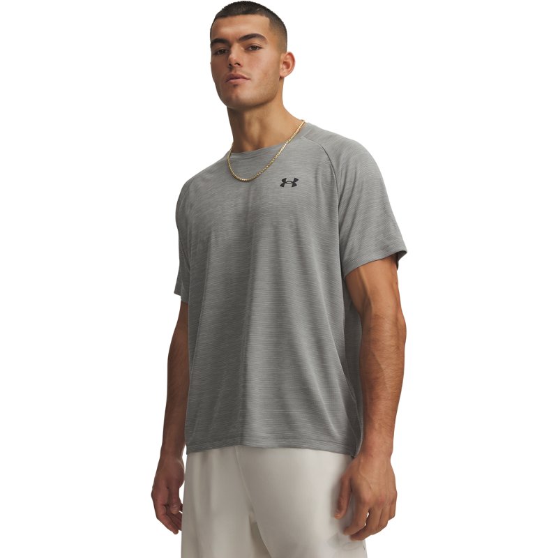 Under Armour Men's Ua Tech Textured Performance T-Shirt - Clay Green/Black