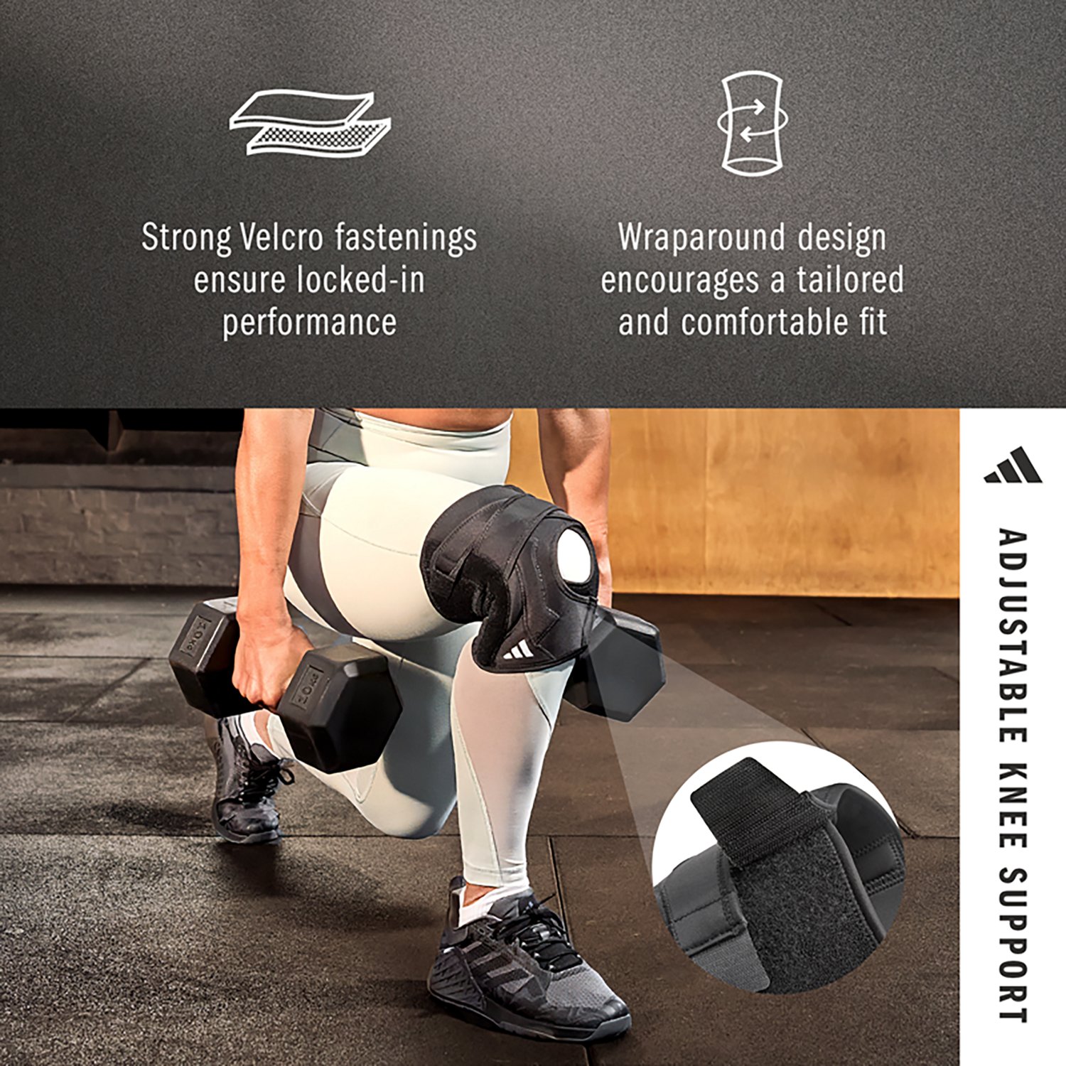 adidas Adjustable Knee Support With Straps - view number 4